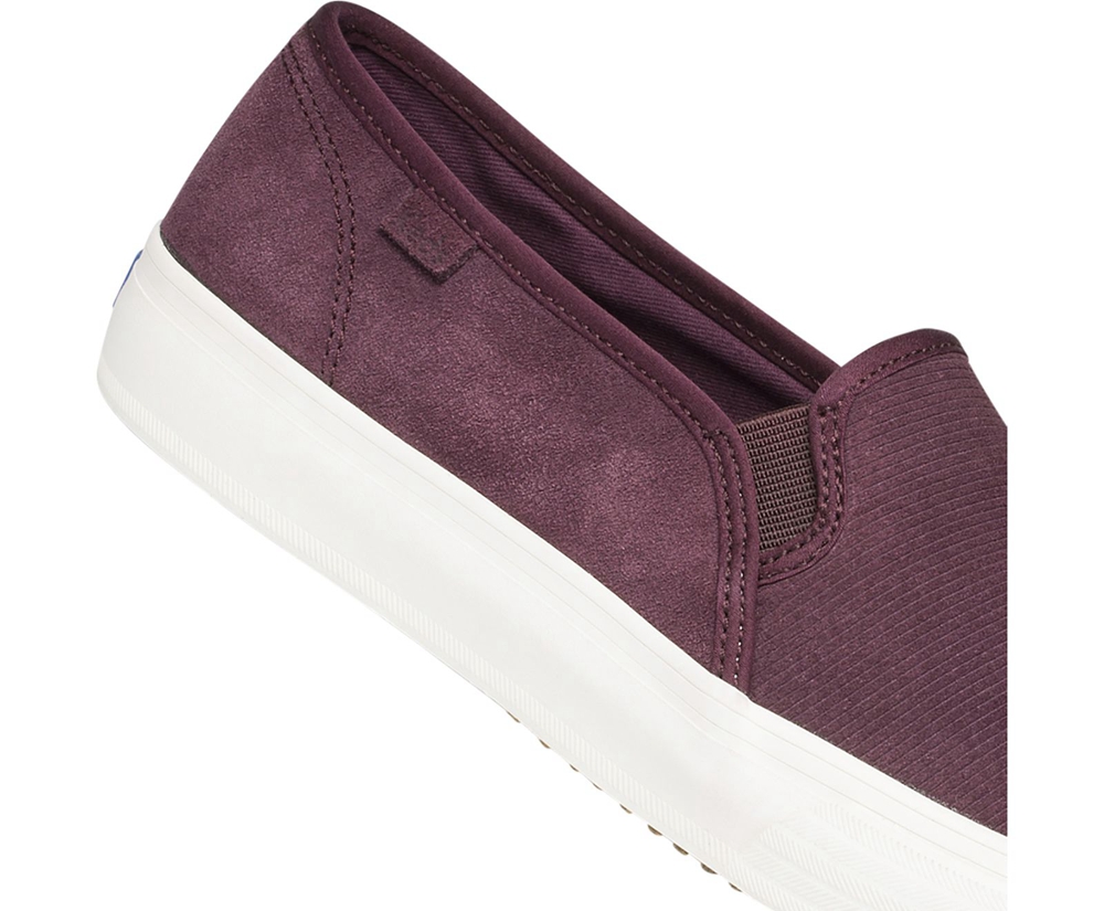 Keds Womens Slip Ons Purple - Double Decker Suede - 324YXLUBT